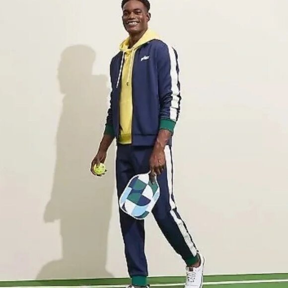 Prince Pickleball Mens Track Jacket M Full Zip Up Warm Up Navy Blue - Picture 3 of 6